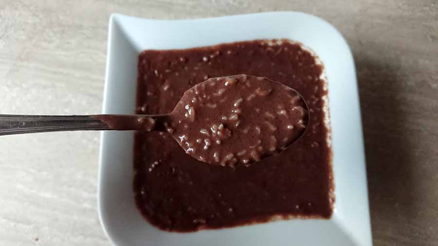 Keto chocolate rice pudding