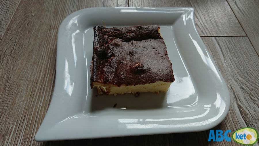 A piece of simple keto cheesecake