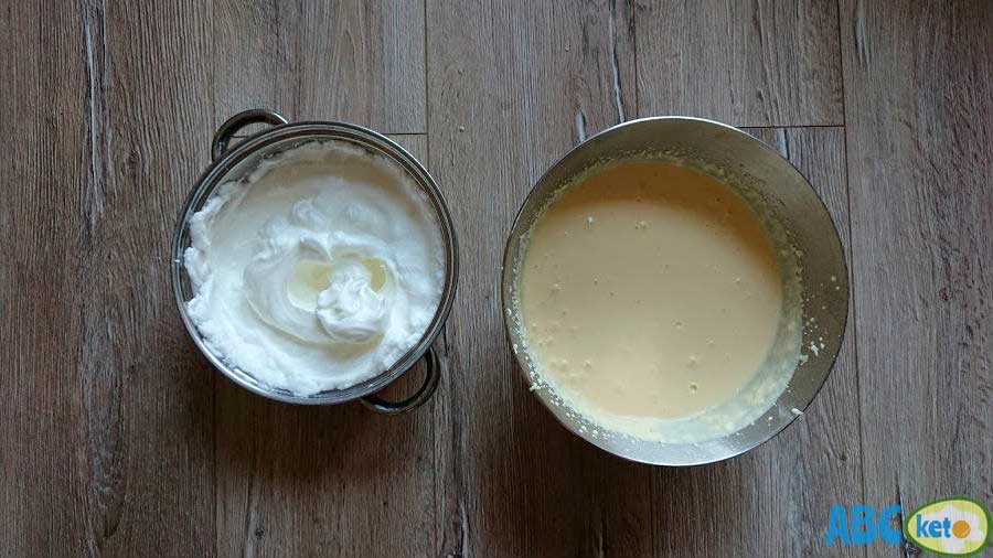 Simple keto cheesecake recipe ingredients, whipped egg whites
