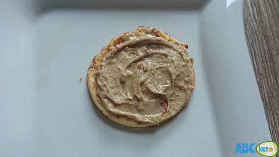 Keto pancake with peanut butter topping