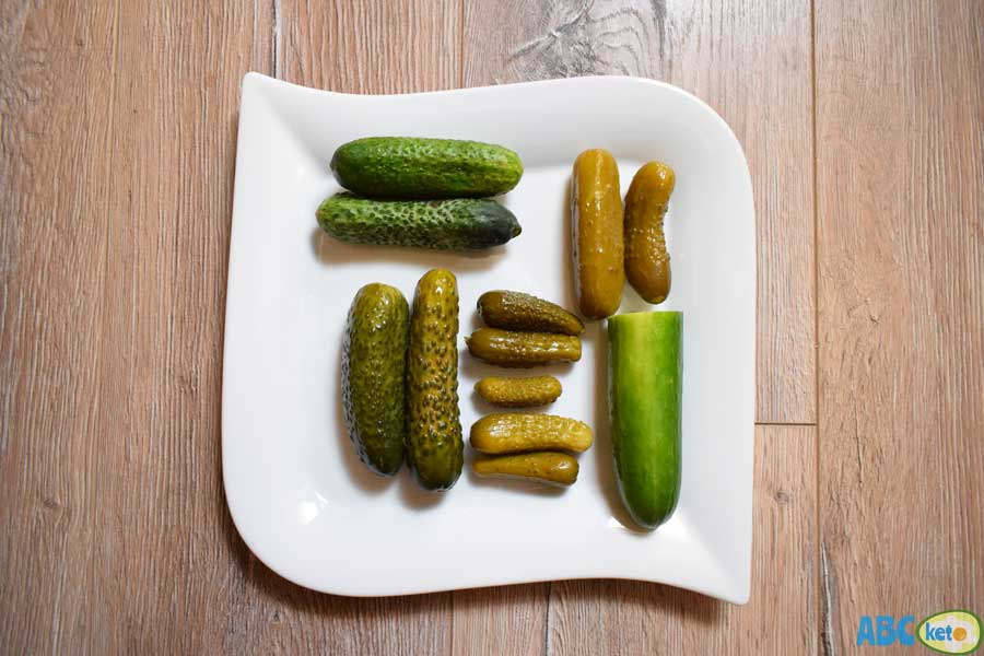 Keto cucumber salad ingredients, cucumbers